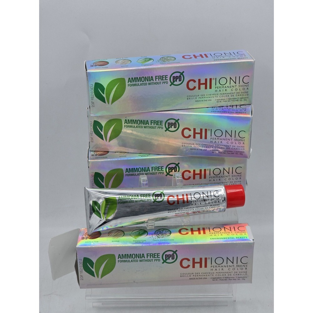 4 Lot CHI Ionic Permanent Shine Creme Hair Color - 3 oz - Blue Additive - NEW